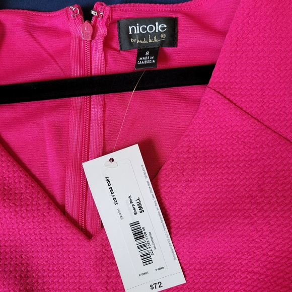 Nicole Miller Small Dress Hot Pink - Picture 4 of 6